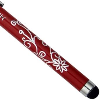 Mengoly - Universal Capacitive Touch Screen Carved Flower Stylus Pen for iPhone 5S 5 4 4S 3g 3gs iPad 1 2 3 4 Air mini iPod Motorola Xoom Samsung Galaxy Tab 8.9 10.1, Blackberry Playbook HTC Flyer Evo View Tablet (Elegant Red)