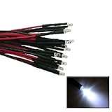 Qty 10- LED Lights- 3mm pre wired 12 volt leds- 12V White