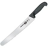Victorinox 47547 10-1/4-Inch Wavy Bread Knife, Black Fibrox Handle