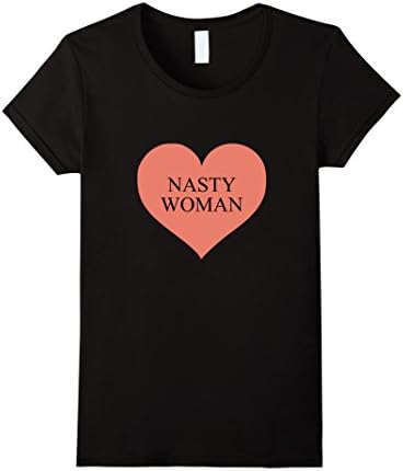 Women's Nasty Woman Heart T-Shirt Medium Black