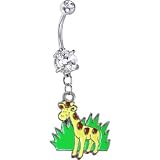 Enamel Giraffe Belly Ring