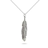 Eve's Addiction Navajo Style Sterling Silver Feather Pendant