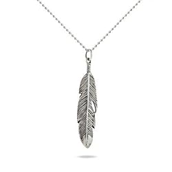 Navajo Style Sterling Silver Feather Pendant