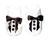 White Baby Tuxedo Bootie Crib Shoe