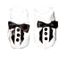 White Baby Tuxedo Bootie Crib Shoe