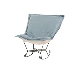 Review Chi Fibre Furnishings 600-282 / Natural Scroll Heavenly Rocker in Glacier Microsuede