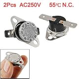 Buy 2 Pcs 55 Celsius Normal Close Temperature Control Switch Thermostat KSD302 by uxcell