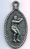 Tennis Player Pewter Keyring