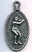 Tennis Player Pewter Keyring