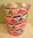 COLOURFUL METAL CAMPER VAN WASTE PAPER BASKET