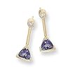 14K Yellow Gold Tanzanite and Diamond Earrings
