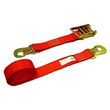 2 x 8' Ratchet Strap (Single) with Snap Hooks - Motorcycle Tie Down Strap by US Cargo Control