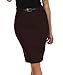 Knee Length Stretch Pencil Skirt with Skinny Belt