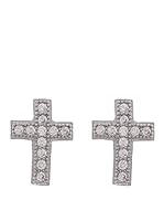 Silver One Pendientes Cruz Zirconium