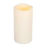Everlasting Glow Indoor Outdoor Flameless Candle with Timer, Bisque, 9-Inch Tall by 4-1/2-Inch Diameter