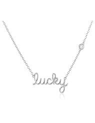 Shy by Sydney Evan Lucky Necklace with Diamond Bezel, 15.25"+Extender 1"