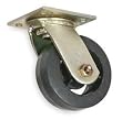 Industrial Grade 1NUV8 Swivel Caster, 5 In, 350 Lb, Soft Rubber