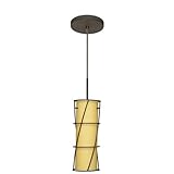 IMAGE OF Copa One Light Pendant with Flat Canopy Finish: Bronze, Glass Shade: Vanilla-Cage B, Bulb Type: Incandescent or Xenon