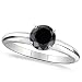 1 ctw 14k Solid WG 4 Prong AAA Quality Black Diamond Solitaire Engagement Ring