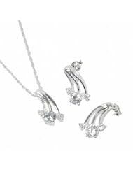 The Olivia Collection Sterling Silver Fancy Pendant and Stud Earrings