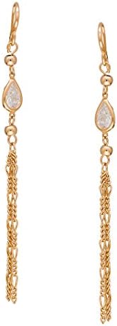 Romantic Time Rose Love 18k Rose Gold Plated Tassels French-back Dangle Earrings