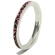 February Birthstone Sterling Silver Amethyst Cubic Zirconia CZ Stackable Eternity Band Ring