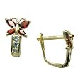 14K Yellow Gold Butterfly January Birthstone Leverback Earrings