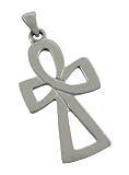 Silver Finish Egyptian Ankh Symbol Pendant Charm
