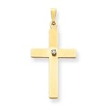 14k Polished .02ct. Diamond Cross Pendant