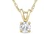 1/5 Carat Diamond Solitaire 14K Yellow Gold Pendant w/ Chain