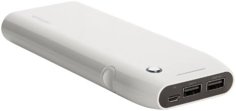 Janko (TM) 13000mAh High Capacity Universal Dual USB Port Portable Power Bank Pack External Battery Backup charger with Built-in LED Display for iPhone 5S, 5C, 5, 4S, 4, iPad Mini/Air, iPods, Samsung Galaxy S4, S3, S2, Note 2/3 HTC One, EVO, Thunderbolt, Incredible, Droid DNA, Motorola ATRIX, Droid, Google Glass, Nexus 4, LG Optimus and More (Pearl White)