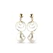 14K Lightweight Yellow Gold Drop Earrings with Fresh Water Pearl