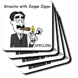 Londons Times Famous People Places Books Cartoons - Grocho Marx with Zeppo Zippo - Coasters