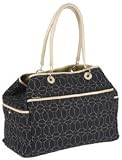 Chelsey Henry Lifestyle Tote Black Canvas - Tan Polished Leather