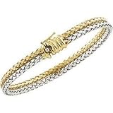 14K Two Tone Gold Basket Weave Chain - 16.5 inches