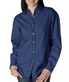 UltraClub Ladies Long-Sleeve Cypress Denim (8966)