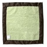 SwaddleDesigns Swaddle Designs Baby Lovie-White Fuzzy Blanket With Brown Satin Trim