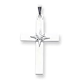14k White Gold .03ct Diamond Cross Pendant
