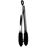 Mastrad 12-Inch Stainless and Silicone Tongs