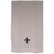 White Fingertip or Guest Towel with Black Fleur de Lis Embroidery 14 by 22 inches