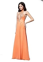 Sexy Floral Print Cocktail Floor Length Chiffon Backless Mesh Lace Halter Evening Dress/Prom Dress/Wedding Party Dress 