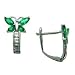 14K White Gold Butterfly May Birthstone Leverback Earrings