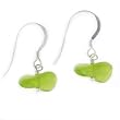 Anna Perrone Green Twisted Glass Bead Earrings Finished with .925 Sterling Silver