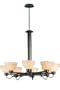 Odyssey Eight - light Chandelier, FROSTED AMBER, COPPER BRONZE