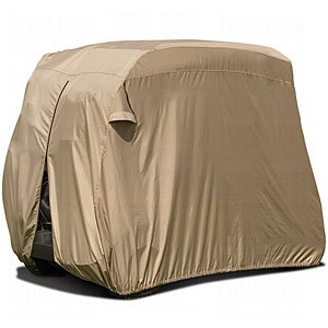 Classic easy-on golf cart storage cover tan