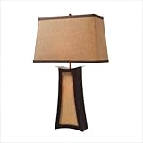 IMAGE OF Dimond D1834 17-Inch Width by 31-Inch Height Convergence Table Lamp in Wood and Natural Linen with Woodlawn Toast Linen Shade with Gold Fabric Liner