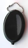 Rubber Squeeze Coin Purse with Chain 6 pcs Black