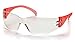 Pyramex Safety Intruder Eyewear, Red Temples, Clear Lens