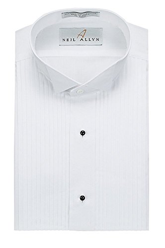 Neil Allyn Mens Tuxedo Shirt Poly/Cotton Wing Collar 1/4 Inch Pleat (17.5 - 36/37)