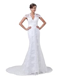 V-neck Cap Sleeves Satin Mermaid Beaded Lace Sequined  Dress With a Ribbon  and a Sash 